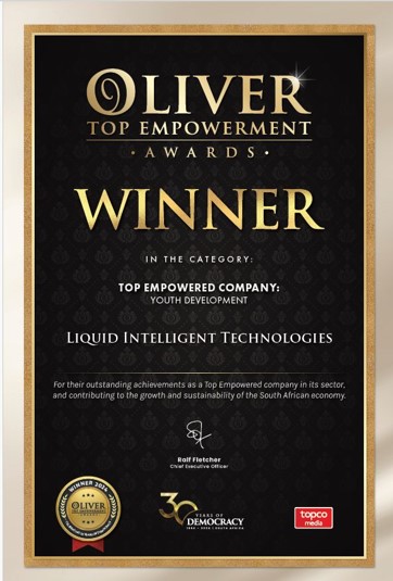 Liquid South Africa wins prestigious award in the Youth Development Category at the 2024 Top Empowerment Awards